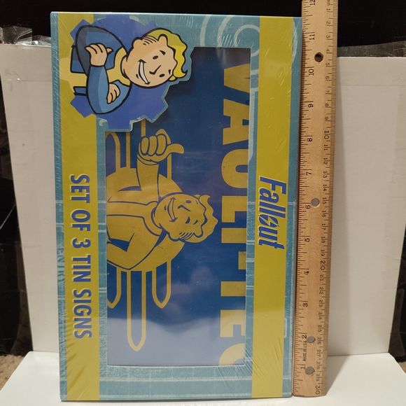 Fallout Metal Tin Sign Set Of 3 Wall Hanging Official Collectible Displays - Picture 4 of 8